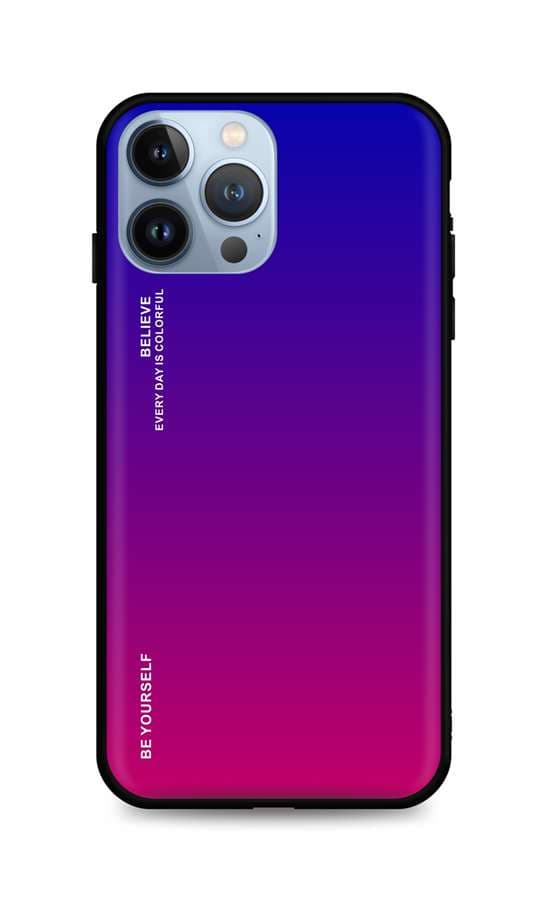 Kryt TopQ LUXURY iPhone 13 Pro pevný duhový fialový 65374