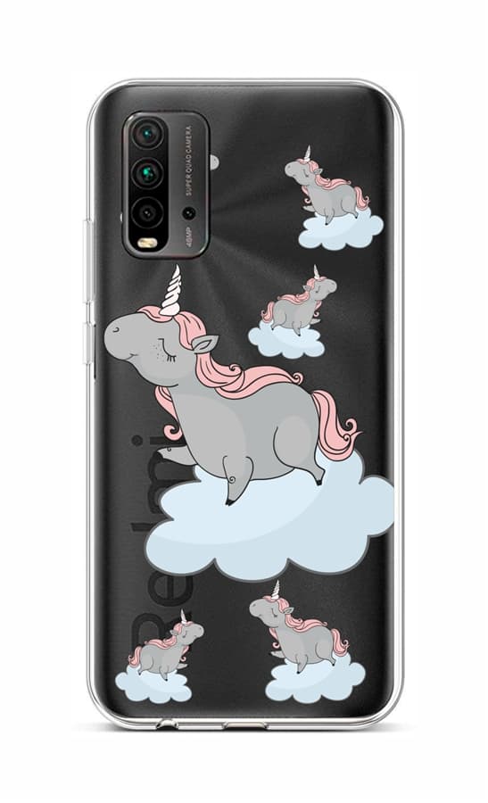 Kryt TopQ Xiaomi Redmi 9T silikon Grey Unicorns 65463