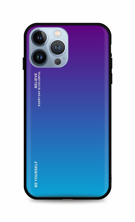 Kryt TopQ LUXURY iPhone 13 Pro Max pevný duhový purpurový 65581