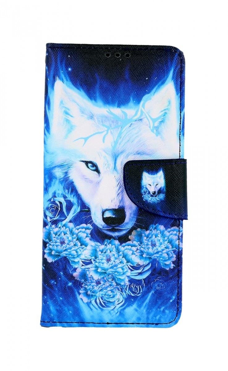 Pouzdro TopQ Samsung A22 knížkové Tyrkysový vlk 66168 - náhled 1