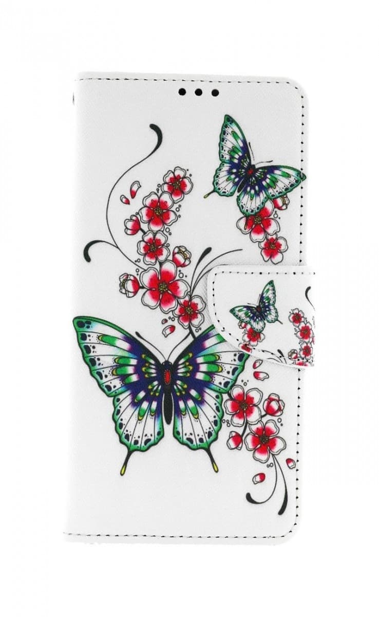 Pouzdro TopQ Samsung A22 knížkové Motýlci s květinou 66175 - náhled 1