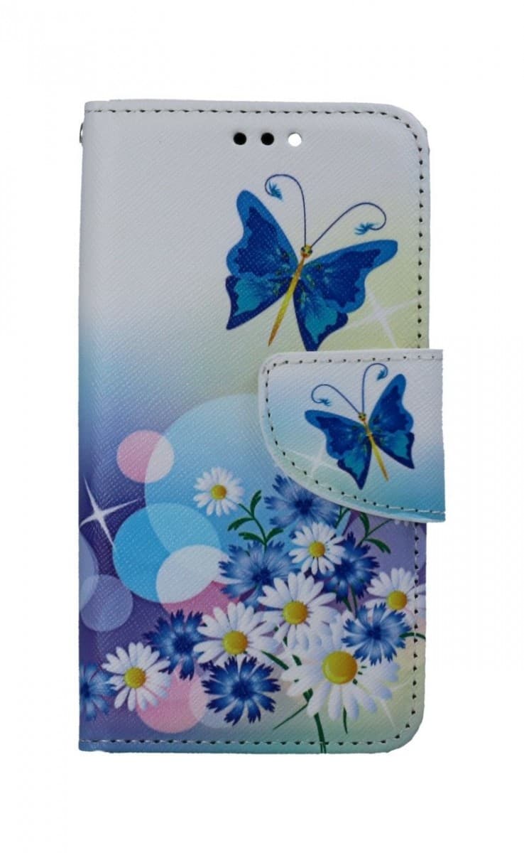 Pouzdro TopQ iPhone 13 mini knížkové Bílé s motýlkem 66376 - náhled 1