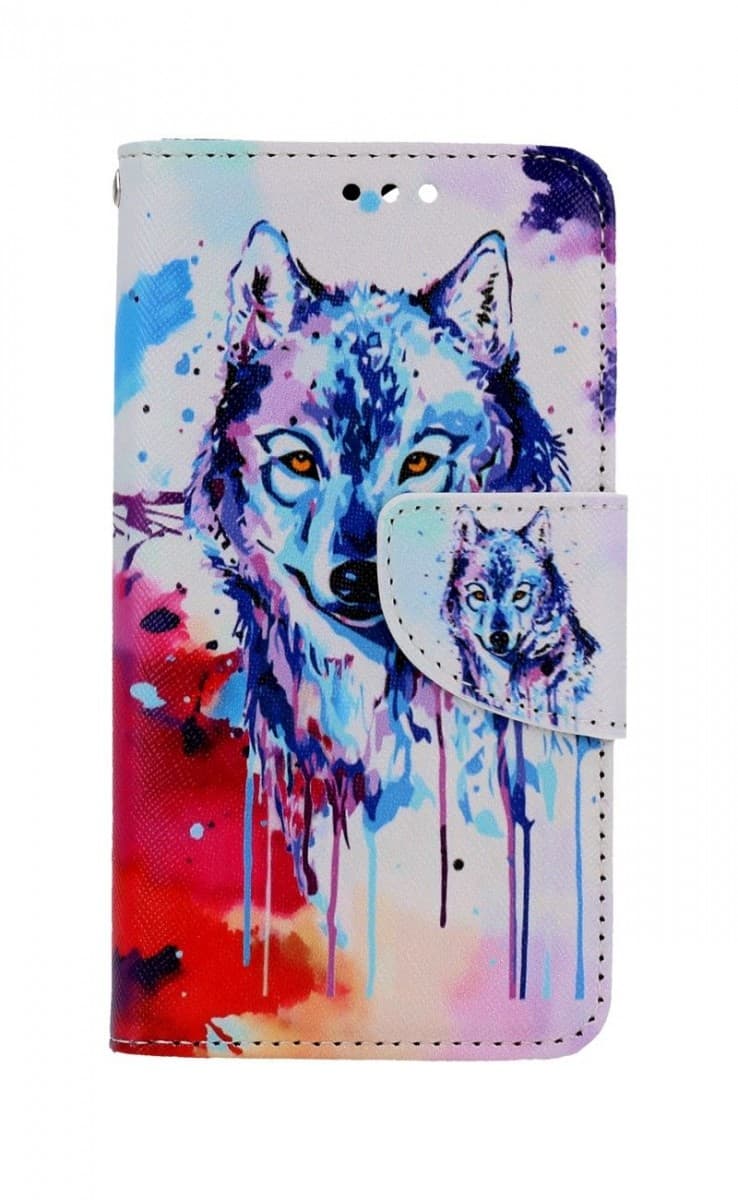 Pouzdro TopQ iPhone 13 mini knížkové Kresba vlka 66384 - náhled 1