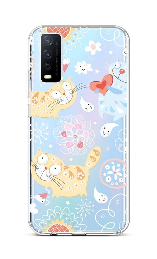 Kryt TopQ Vivo Y20s silikon Happy Cats 66959