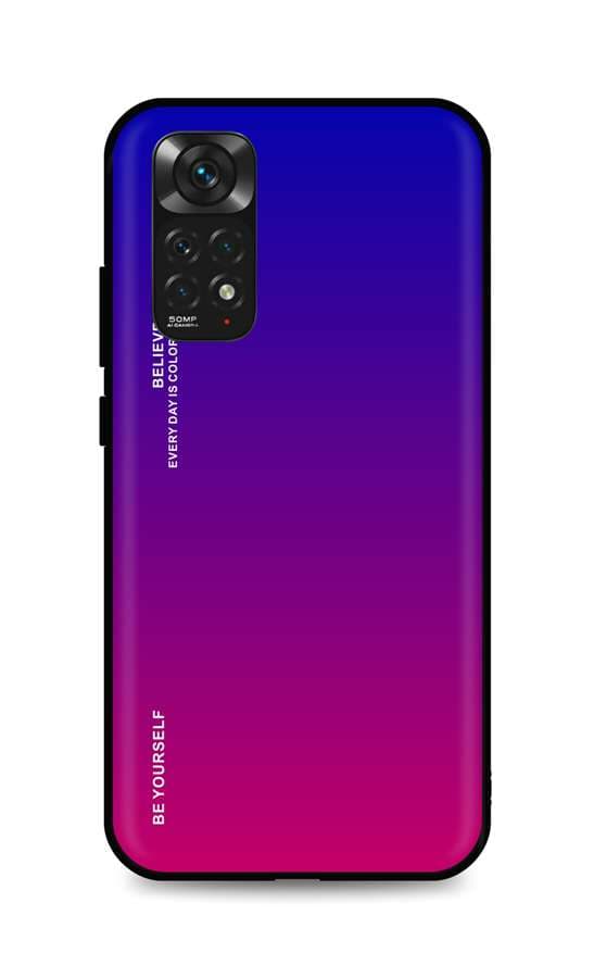 Kryt TopQ LUXURY Xiaomi Redmi Note 11 pevný duhový fialový 67331