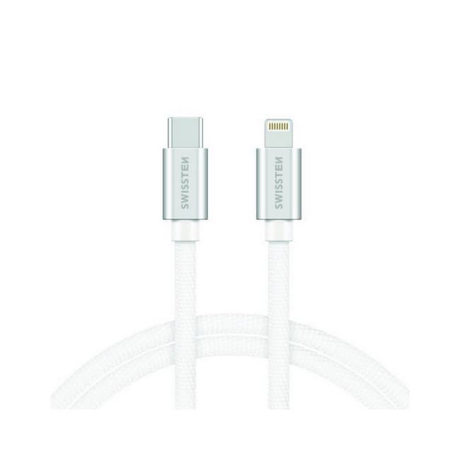 Datový kabel Swissten USB-C - Lightning 2m stříbrný 67754