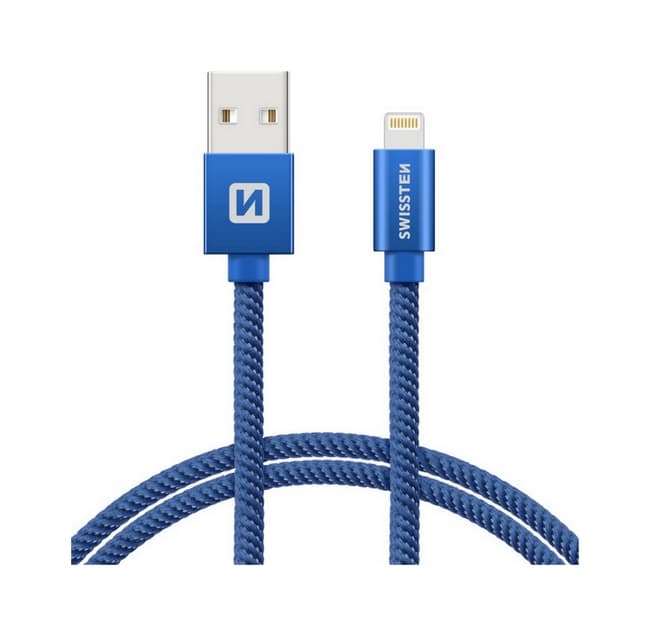 Datový kabel Swissten Lightning pro iPhone 1,2m modrý 67923