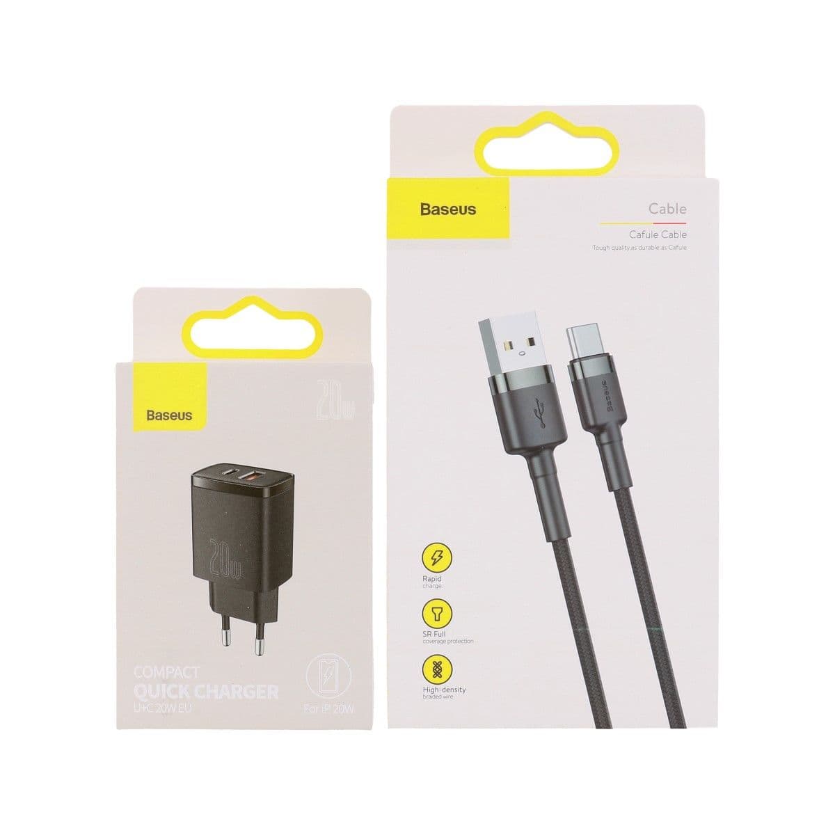 Rychlonabíječka Baseus Compact 20W včetně datového kabelu USB-C černá 68760 - náhled 1