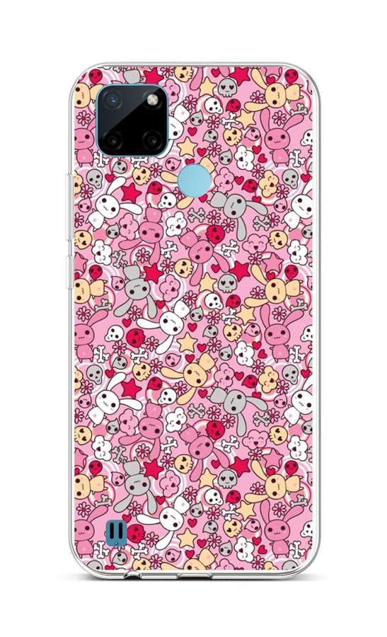 Kryt TopQ Realme C21Y silikon Pink Bunnies 69914