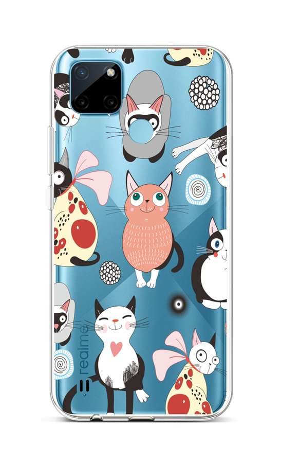 Kryt TopQ Realme C21Y silikon Cats 2 69924