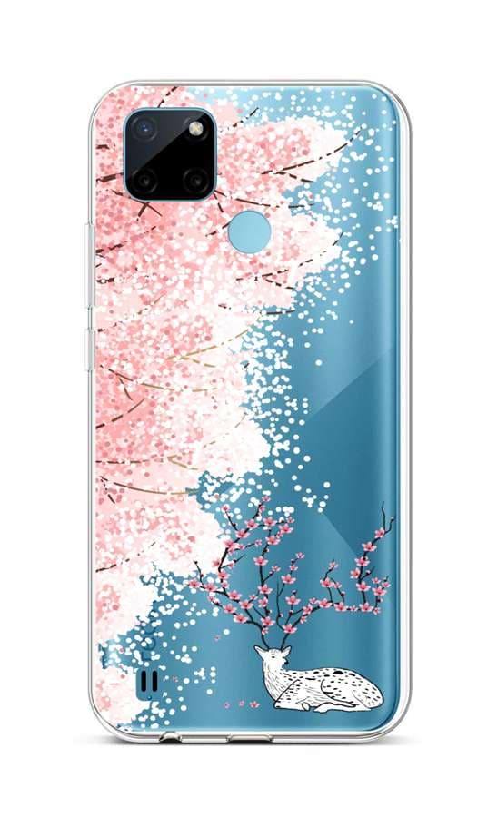 Kryt TopQ Realme C21Y silikon Blooming Deer 69953