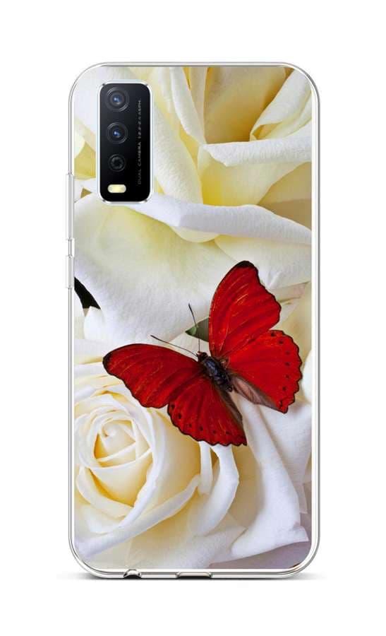 Kryt TopQ Vivo Y11s silikon Červený motýl 70097