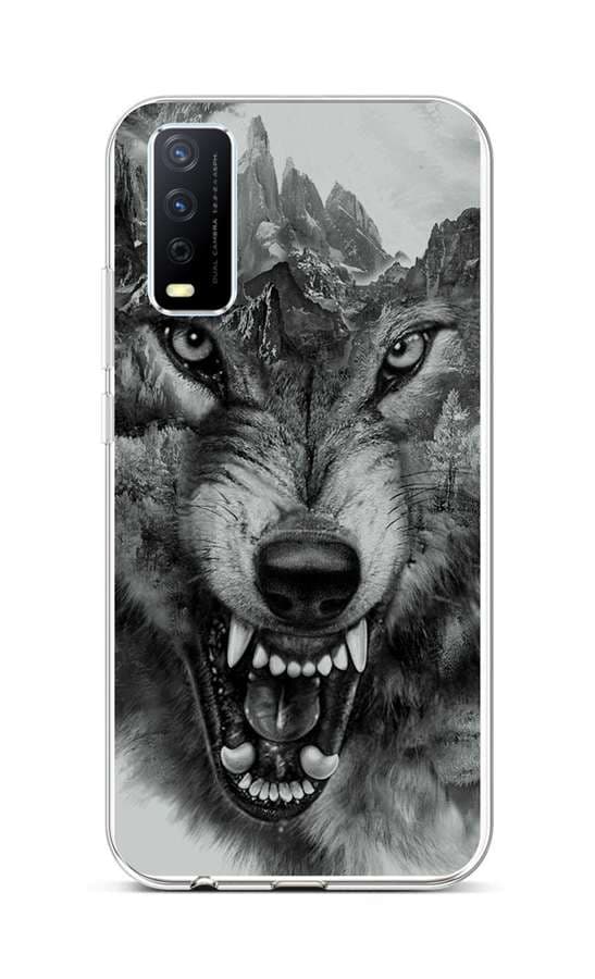 Kryt TopQ Vivo Y11s silikon Černobílý vlk 70100