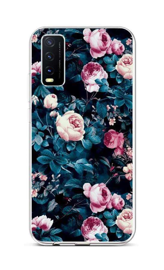 Kryt TopQ Vivo Y20s silikon Růžičky 70144