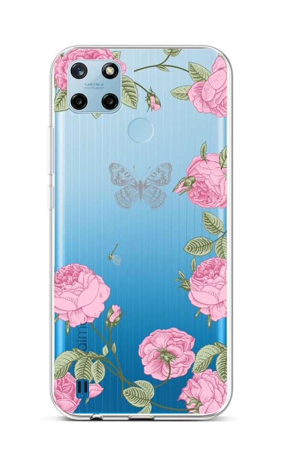 Kryt TopQ Realme C25Y silikon Pivoňky 70575