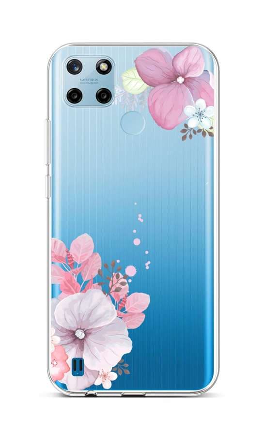 Kryt TopQ Realme C25Y silikon Violet Blossom 70585