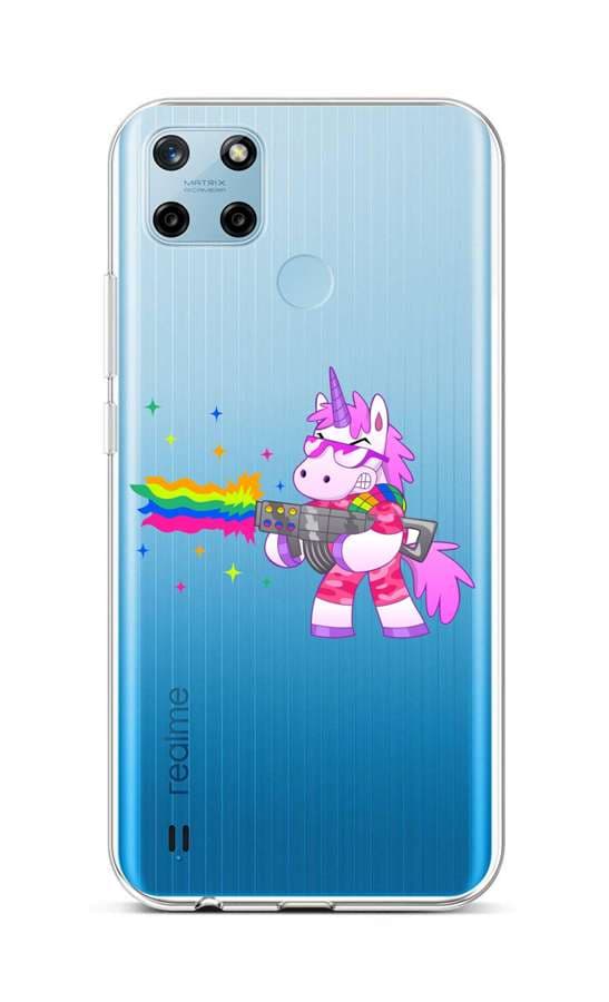 Kryt TopQ Realme C25Y silikon Rainbow Gun 70592