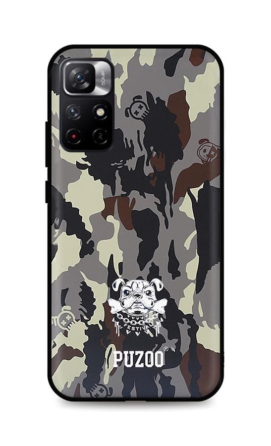 Kryt TopQ Xiaomi Poco M4 Pro 5G 3D silikon Maskáčové s buldokem 70956