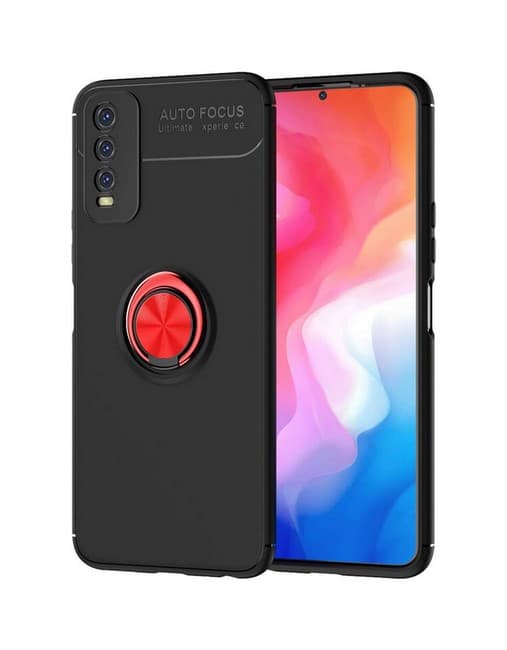 Kryt TopQ Vivo Y11s silikon černý s červeným prstenem 71203