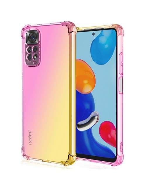 Kryt TopQ Xiaomi Redmi Note 11 silikon Shock duhový růžovo-žlutý 71797