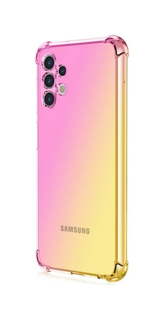 Kryt TopQ Samsung A13 silikon Shock duhový růžovo-žlutý 72155