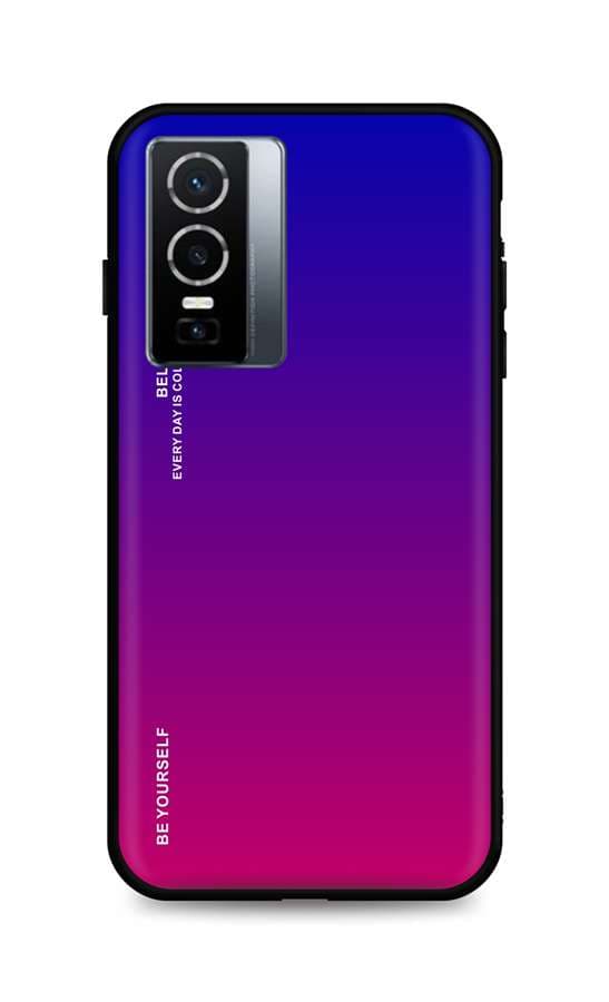 Kryt TopQ LUXURY Vivo Y76 5G pevný duhový fialový 72291