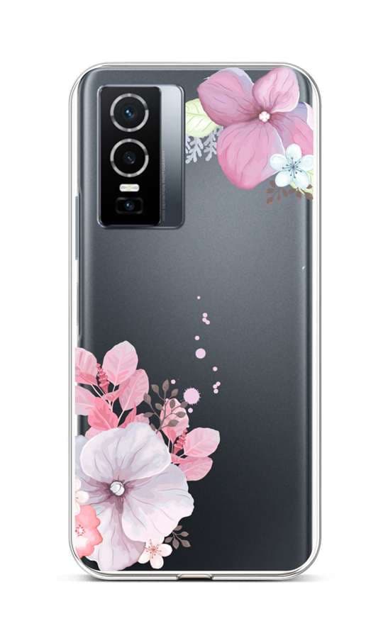 Kryt TopQ Vivo Y76 5G silikon Violet Blossom 72467