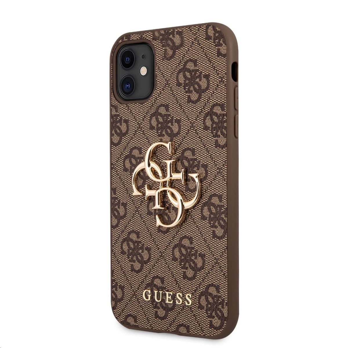 Guess PU 4G Metal Logo Zadní Kryt pro iPhone 11 Brown - náhled 1