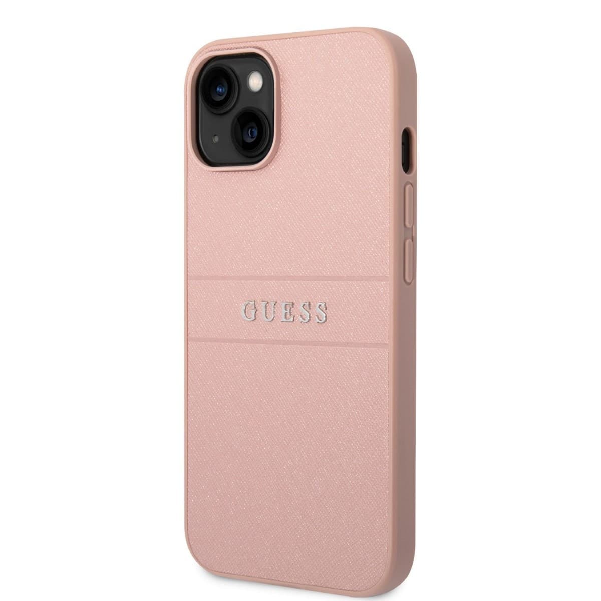 Guess PU Leather Saffiano Zadní Kryt pro iPhone 14 Plus Pink - náhled 1