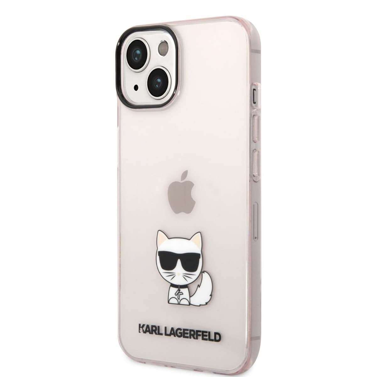 Karl Lagerfeld Choupette Logo Zadní Kryt pro iPhone 14 Plus Pink - náhled 1
