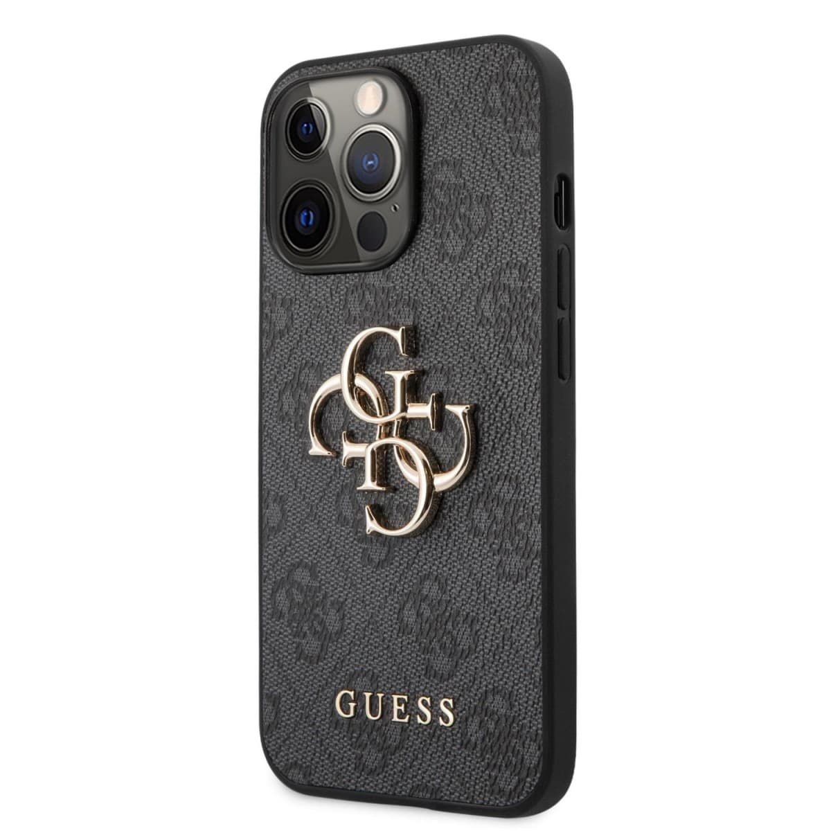 Zadní kryt Guess PU 4G Metal Logo pro iPhone 13 Pro Grey - náhled 1