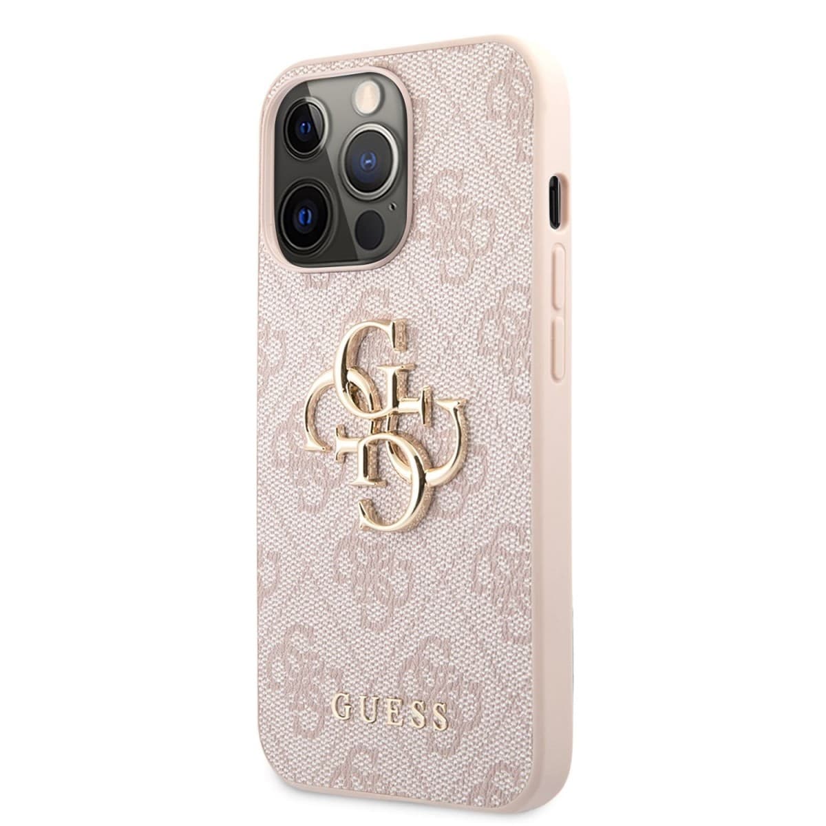 Guess PU 4G Metal Logo Zadní Kryt pro iPhone 13 Pro Pink - náhled 1
