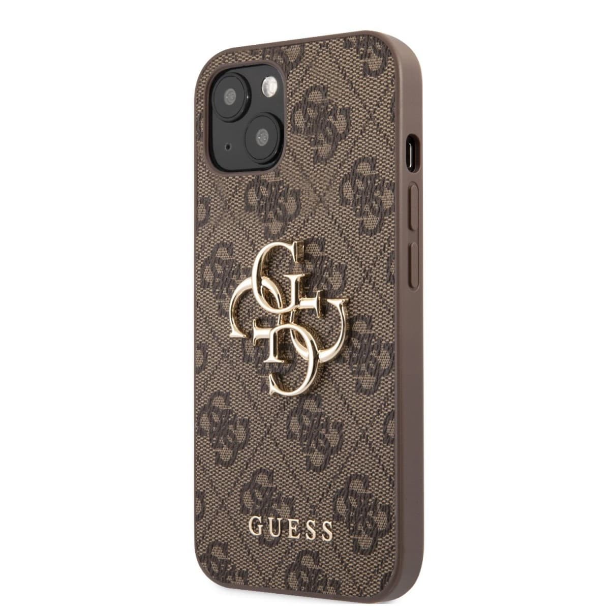 Guess PU 4G Metal Logo Zadní Kryt pro iPhone 13 Brown - náhled 1