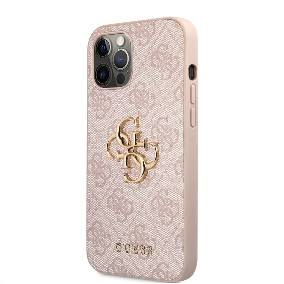 Guess PU 4G Metal Logo Zadní Kryt pro iPhone 12/12 Pro Pink - náhled 1