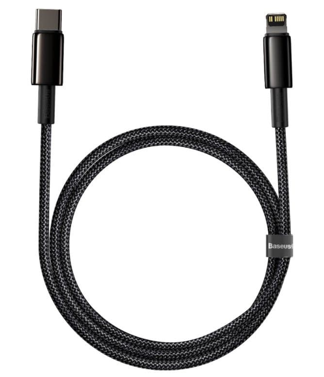 Baseus CATLWJ-A01 Tungsten Gold Fast Charge Kabel USB-C to Lightning  20W 2m Black - náhled 1