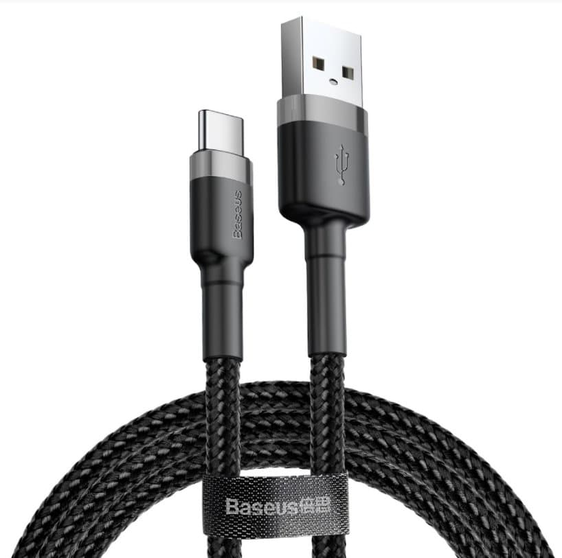 Baseus CATKLF-BG1 Cafule Kabel USB-C 3A 1m Grey/Black - náhled 1