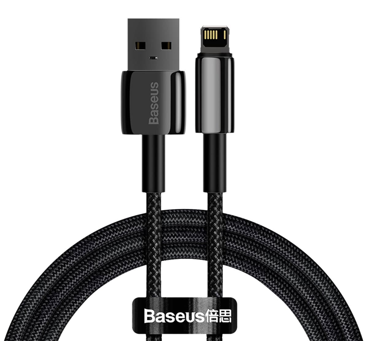 Baseus CALWJ-01 Tungsten Gold Kabel Lightning 2.4A 1m Black - náhled 1
