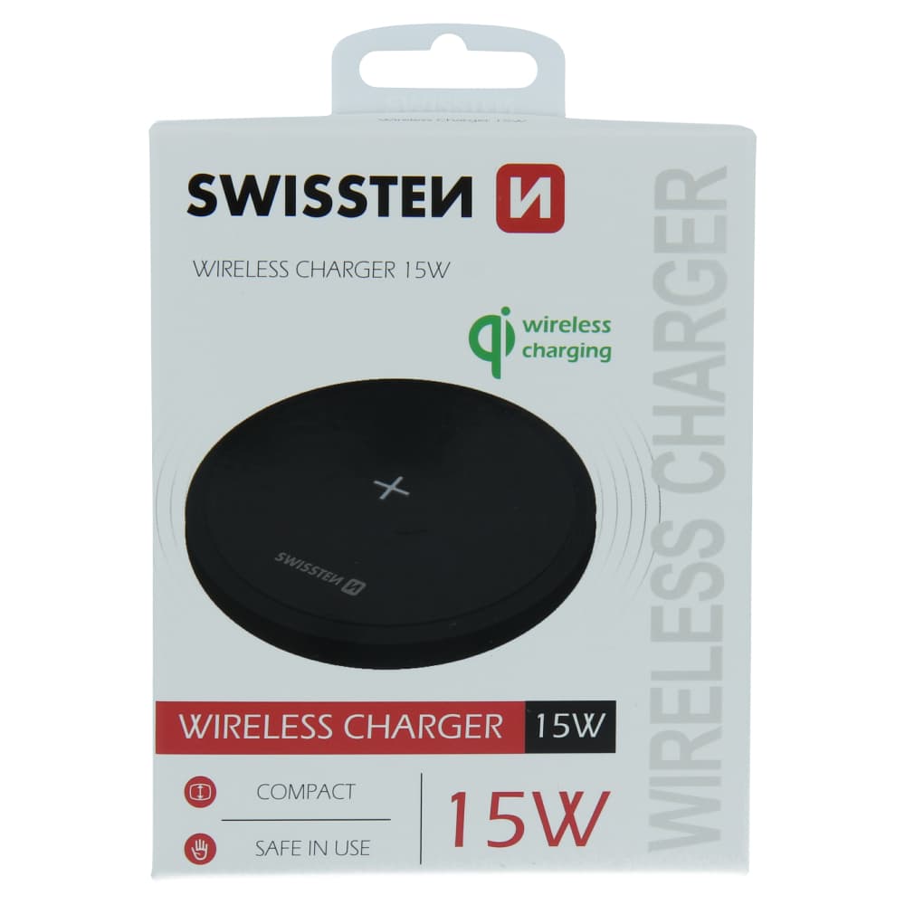 Swissten wireless nabíječka 15w černá - náhled 1