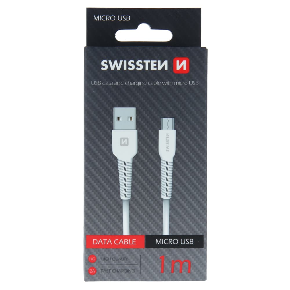 Datový kabel swissten usb / micro usb 1,0 m bílý - náhled 1