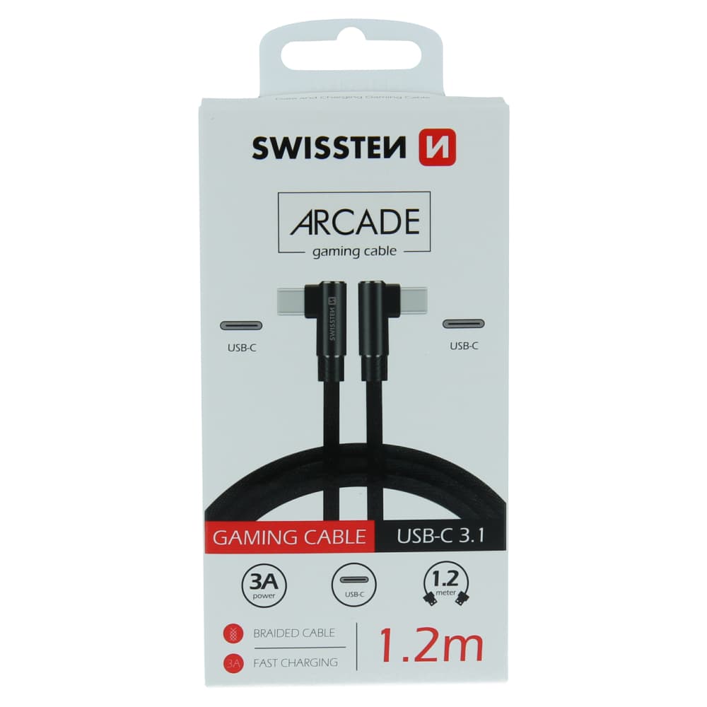 Textilní datový kabel swissten arcade usb-c / usb-c 1,2 m černý - náhled 1