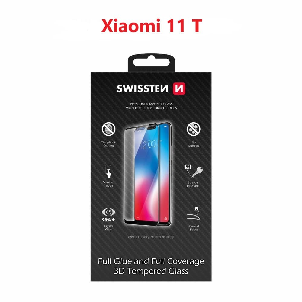 Sklo swissten ultra durable 3d full glue glass xiaomi mi 11 t černé