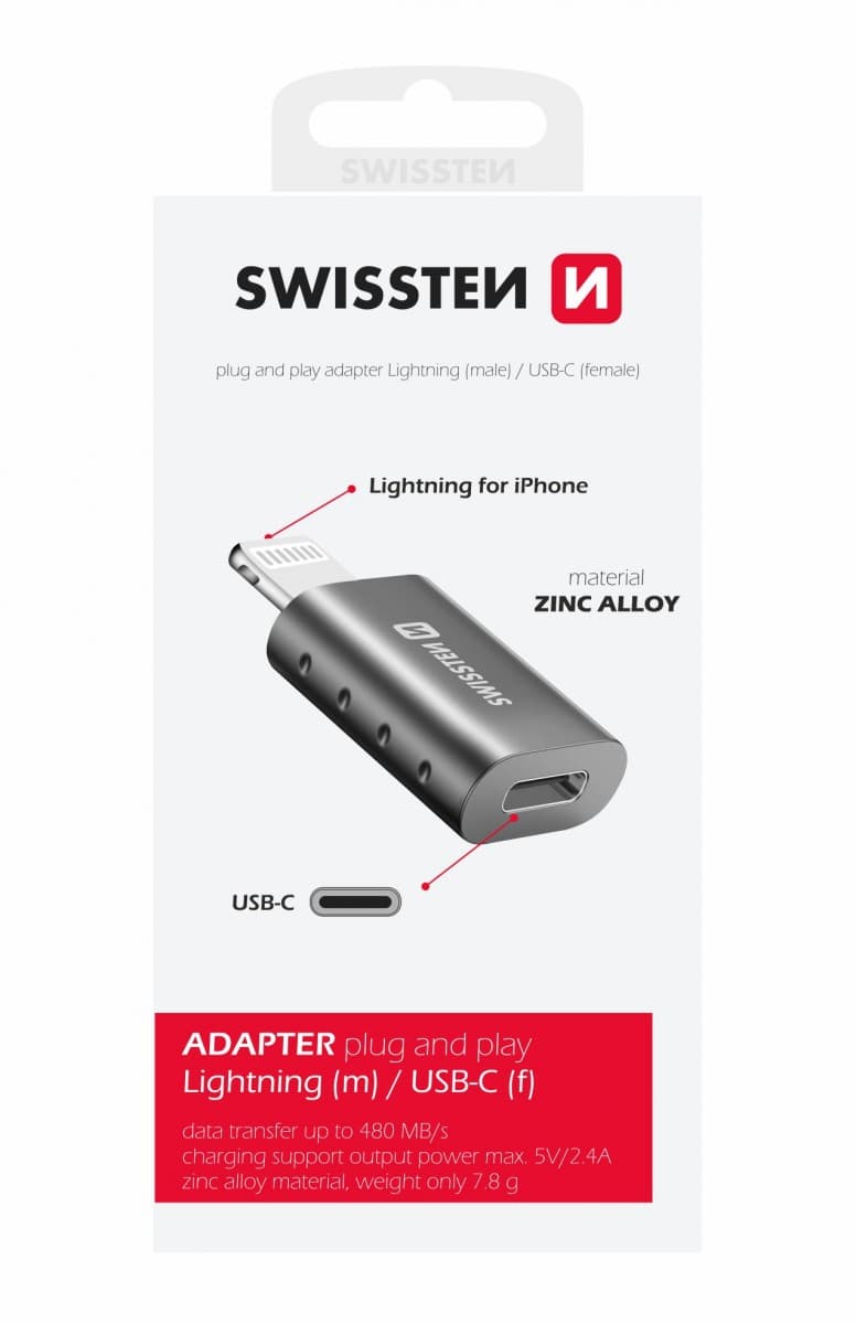 Swissten adapter lightning(m)/usb-c(f) - náhled 1