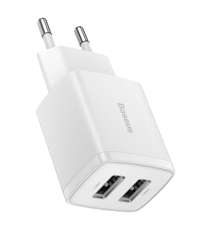 Baseus CCXJ010202 Compact Nabíječka 2xUSB 10,5W White - náhled 1