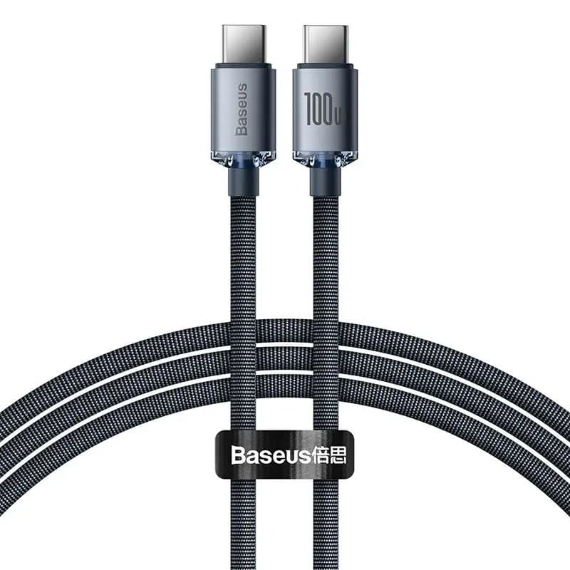 Baseus CAJY000601 Crystal Shine Series Datový Kabel USB-C - USB-C 100W 1,2m Black - náhled 1