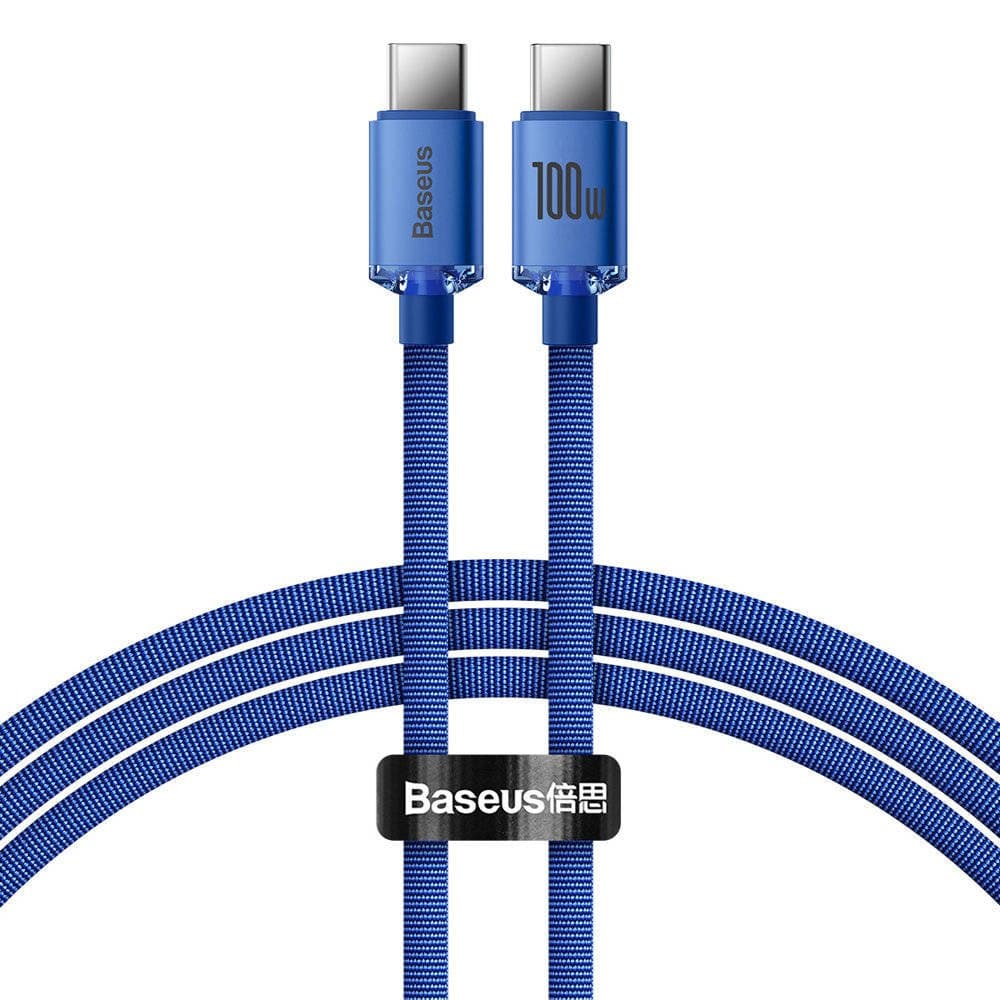 Baseus CAJY000603 Crystal Shine Series Datový Kabel USB-C - USB-C 100W 1,2m Blue - náhled 1