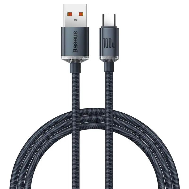 Baseus CAJY000401 Crystal Shine Series Datový Kabel USB - USB-C 100W 1,2m Black - náhled 1