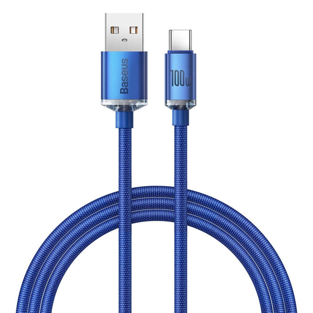 Baseus CAJY000403 Crystal Shine Series Datový Kabel USB - USB-C 100W 1,2m Blue - náhled 1
