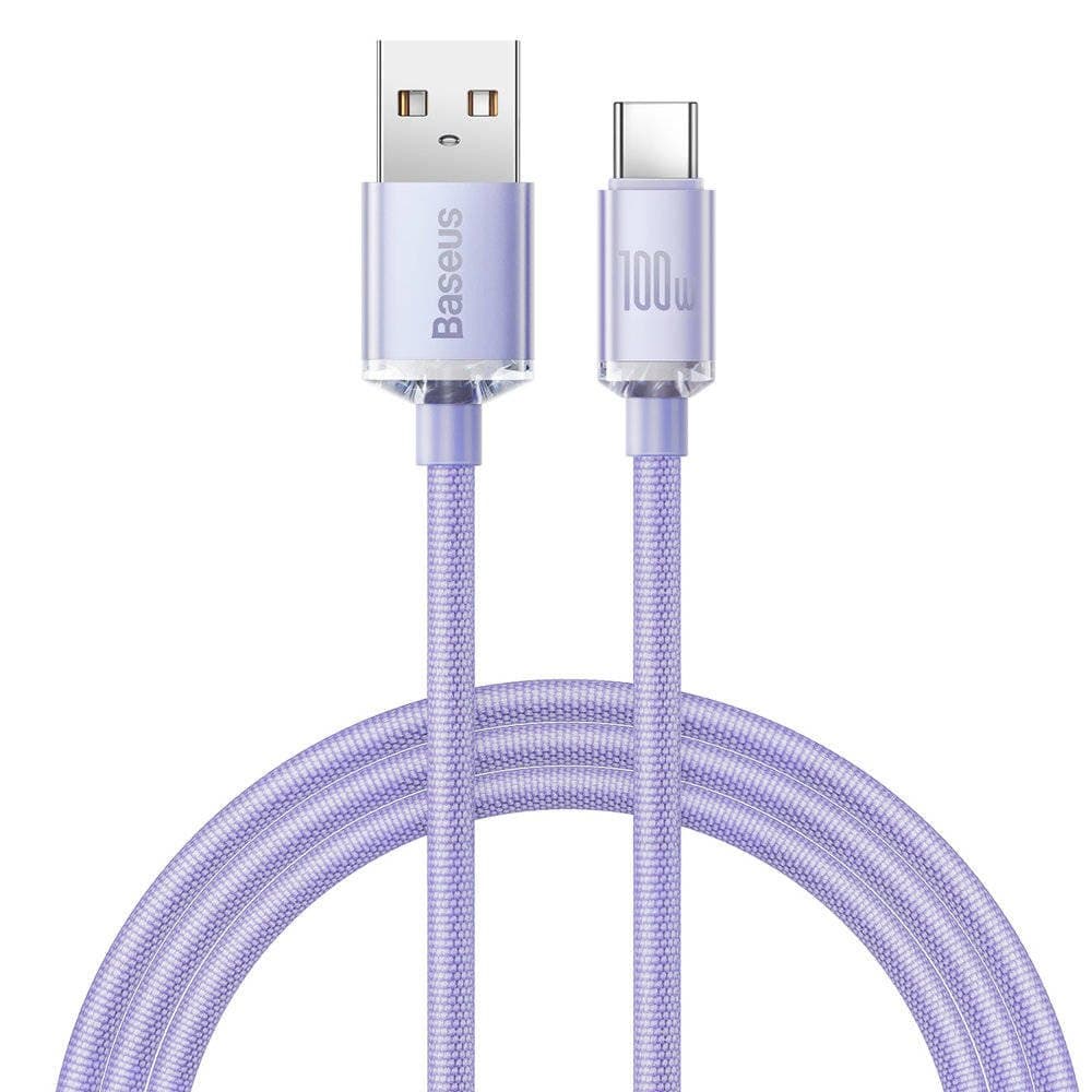 Baseus CAJY000405 Crystal Shine Series Datový Kabel USB - USB-C 100W 1,2m Purple - náhled 1