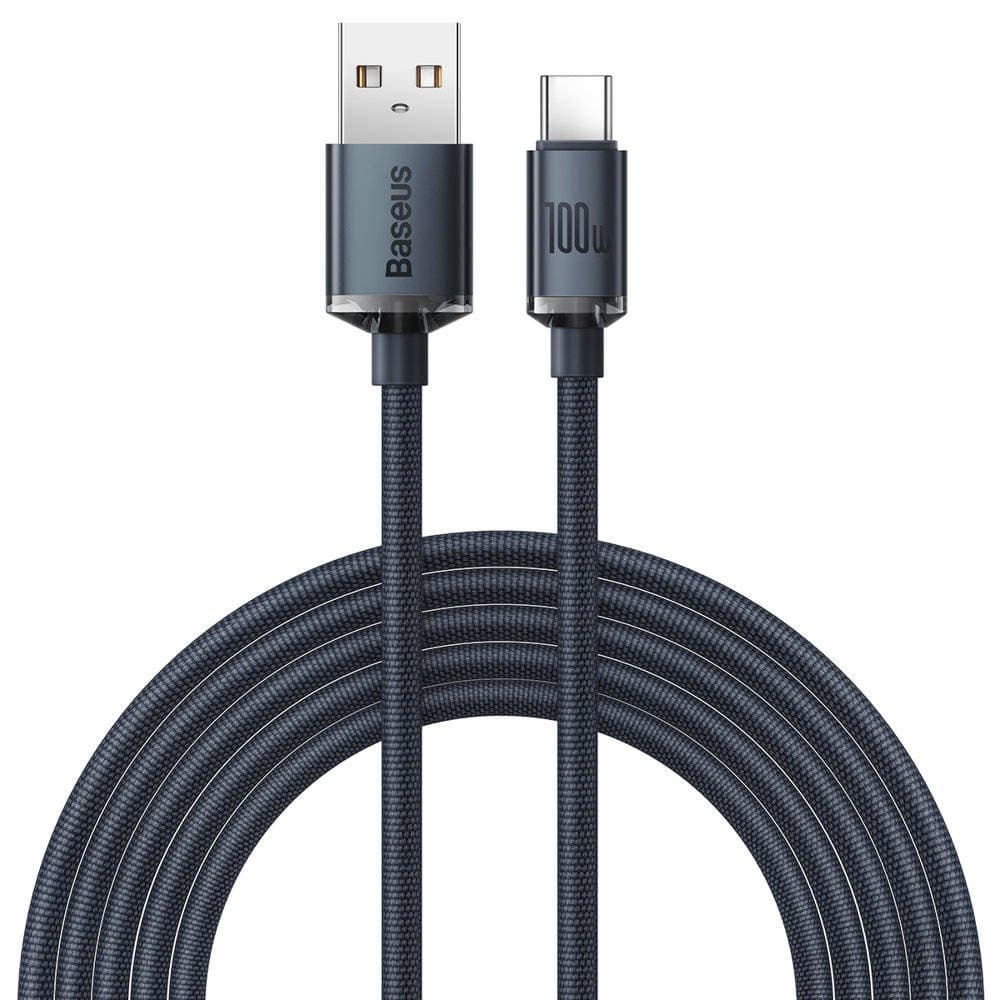 Baseus CAJY000501 Crystal Shine Series Datový Kabel USB - USB-C 100W 2m Black - náhled 1