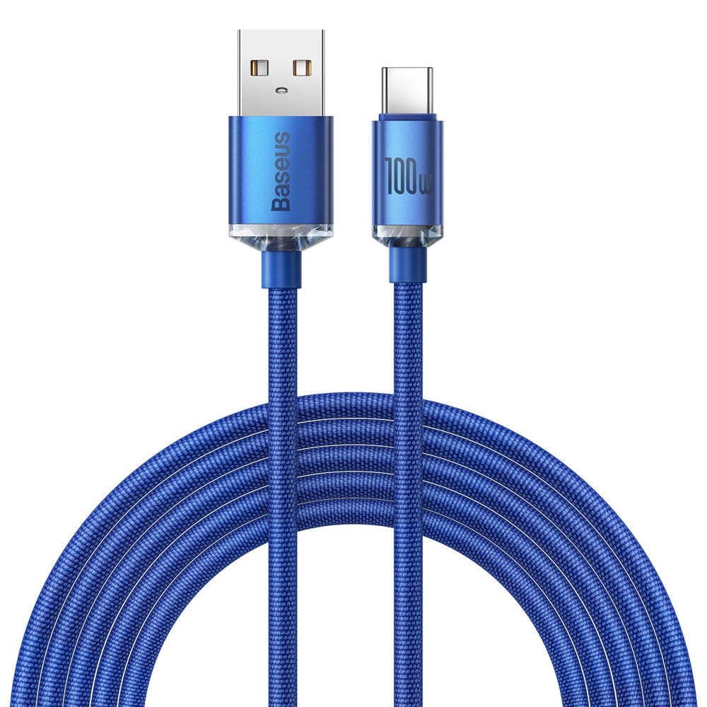 Baseus CAJY000503 Crystal Shine Series Datový Kabel USB - USB-C 100W 2m Blue - náhled 1
